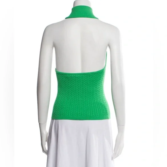 Alice + Olivia Ike Green Cable Halter Top Small $295 - Picture 5 of 9